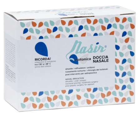 [920344569] NASIR DOCCIA NASALE CON SOLUZIONE FISIOLOGICA ISOTONICA 10 SACCHE 250 ML + 1 BLISTER