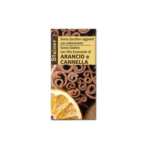 [922583380] STAINER TAVOLETTA DI CIOCCOLATO FONDENTE ALL'ARANCIA E CANNELLA SENZA ZUCCHERO E SENZA GLUTINE 50 G