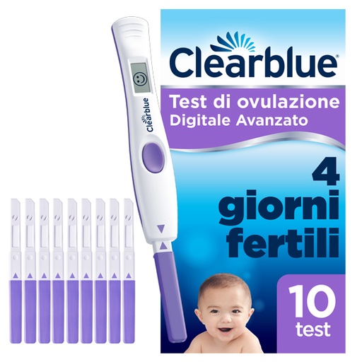 [924766140] TEST DI OVULAZIONE CLEARBLUE DIGITALE AVANZATO 10 PEZZI