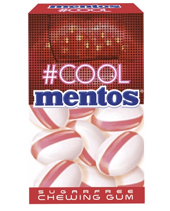 [927168397] MENTOS COOL STRAWBERRY 22 G CHEWING GUM SENZA ZUCCHERO