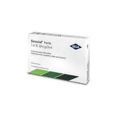 [930411121] SIRINGA INTRA-ARTICOLARE SINOVIAL 32 ACIDO IALURONICO SALE SODICO 1,6% 32MG/2ML 2ML + AGO 21 GAUGE