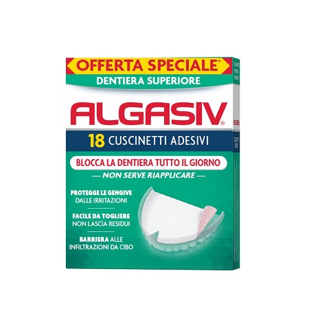 [930519335] ALGASIV ADESIVO PER PROTESI DENTARIA SUPERIORE 15 PEZZI OFFERTA SPECIALE + 3 PEZZI