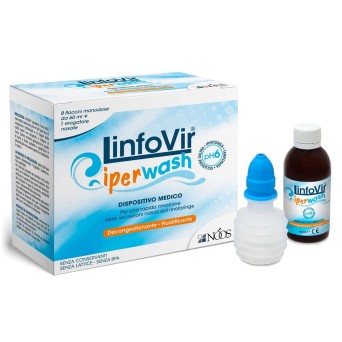 [944097652] LINFOVIR IPERWASH SOLUZIONE SALINA IPERTONICA TAMPONATA 8 FLACONI DA 60 ML + 1 EROGATORE NASALE