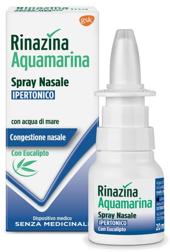 [971101136] RINAZINA AQUAMARINA SPRAY NASALE IPERTONICO CON EUCALIPTO 20 ML