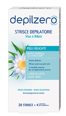 [972783284] DEPILZERO STRISCE VISO E BIKINI 20 PEZZI