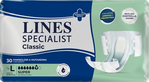 [974059469] PANNOLONE A MUTANDA LINES SPECIALIST CLASSIC SUPER MG 30 PEZZI