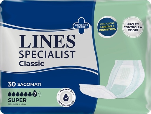 [974059622] PANNOLONE LINES SPECIALIST CLASSIC SAGOMATO SUPER 30 PEZZI