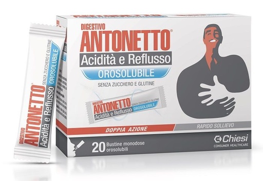 [976906026] DIGESTIVO ANTONETTO ACIDITA' E REFLUSSO OROSOLUBILE 20 BUSTINE