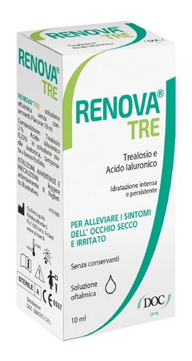 [978869030] RENOVA TRE COLLIRIO A BASE DI TREALOSIO E ACIDO IALURONICO 10 ML SENZA CONSERVANTI