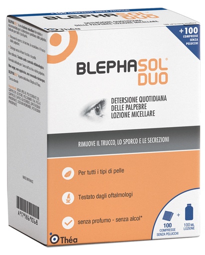 [979869068] BLEPHASOL DUO SOLUZIONE MICELLARE IGIENE PALPEBRALE 100 ML + 100 GARZE