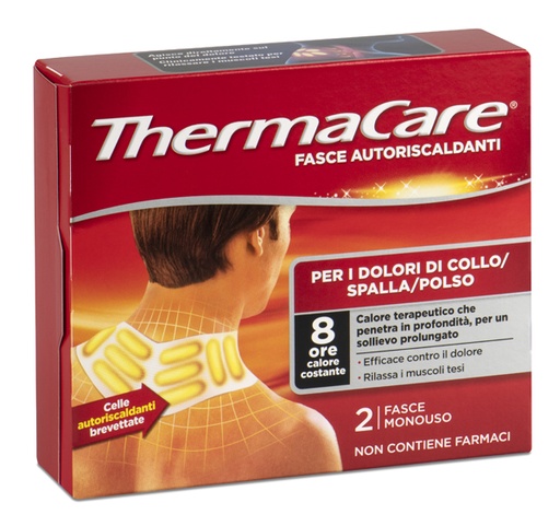 [981076072] FASCE AUTORISCALDANTI A CALORE TERAPEUTICO THERMACARE COLLO/SPALLA/POLSO 2 PEZZI
