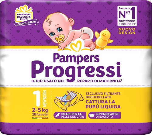 [901560351] PAMPERS PROGRESSI NEWBORN PANNOLINO 1 2-5KG 28 PEZZI