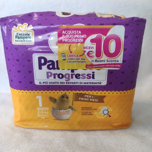 [901560351] PAMPERS PROGRESSI NEWBORN PANNOLINO 1 2-5KG 28 PEZZI