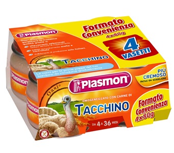 [907042954] PLASMON OMOGENEIZZATO TACCHINO 4 X 80 G CON GIFT