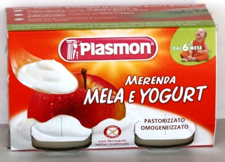 [912860020] PLASMON OMOGENEIZZATO YOGURT MELA 120 G X 2 PEZZI