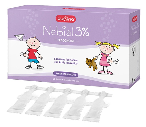 [923587164] NEBIAL FLACONCINI SOLUZIONE SALINA IPERTONICA DI SODIO CLORURO AL 3% CON ACIDO IALURONICO 20X5 ML