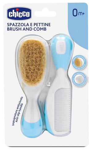 [924729383] CHICCO SPAZZOLA + PETTINE AZZURRO