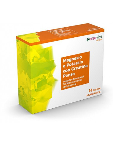 [924924588] MAGNESIO E POTASSIO CON CREATINA ARANCIA PENSA 14 BUSTINE