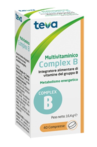 [927272993] MULTIVITAMINICO COMPLEX B TEVA 40 COMPRESSE 16,4 G
