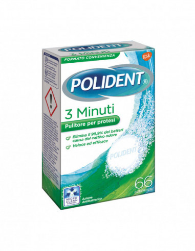 [935589147] POLIDENT 3 MINUTI 66 COMPRESSE