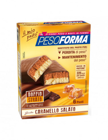 [941872576] PESOFORMA BARRETTA AL CARAMELLO SALATO 12 PEZZI DA 31 G