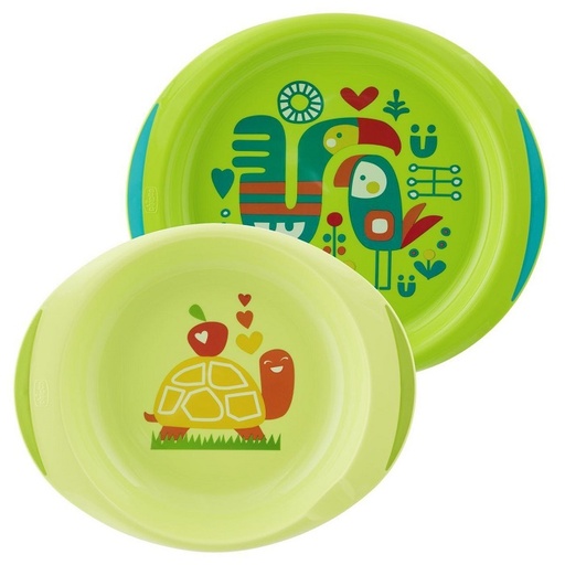 [973590110] CHICCO PIATTO FONDO E PIANO 12 MESI+ AZZURRO/VERDE